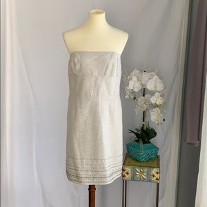Loft size 10 linen shimmer midi dressy dress